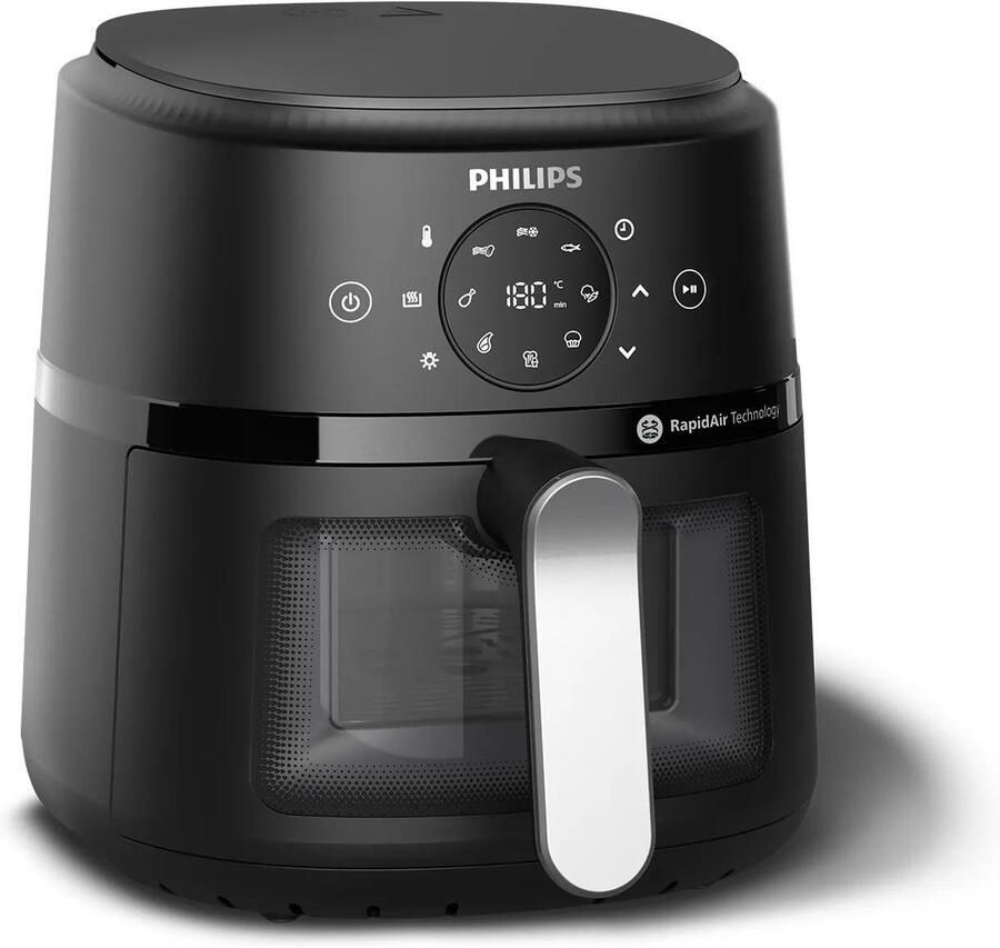 Philips 2000 series NA211 00 friteuse Enkel 4 2 l Vrijstaand 1300 W Heteluchtfriteuse Zwart Zilver