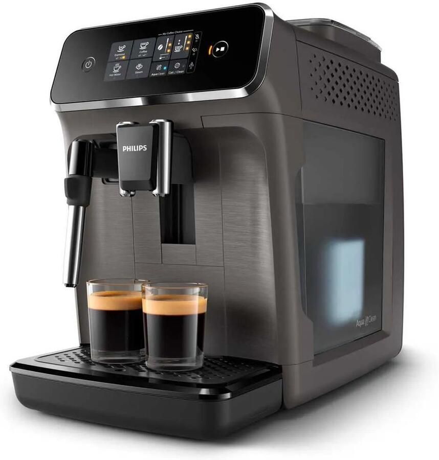 Philips 2200 Series EP2224 10 Espressomachine 2 Soorten Koffie + Heet Water Kasjmiergrijs + AquaClean Filter