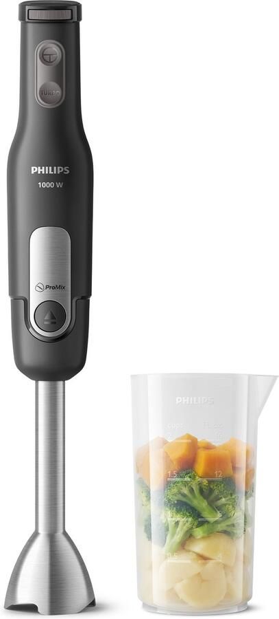 Philips 3000-serie Staafmixer 1000 W ProMix-technologie 4 snelheden + turbo – RVS BPA-vrije beker HR2560 00