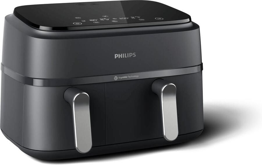 Philips 3000 Series Dual Airfryer NA351 00 Dubbele Mand 9L Tot 6 Personen Zwart Zilver - Foto 2