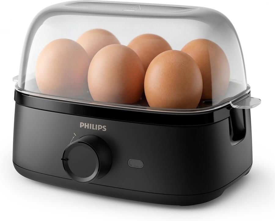 Philips Eierkoker HD9137 90 3000 Series gezinsgrootte met de accessoires voor gepocheerde eieren verschillende kookniveaus mogelijk