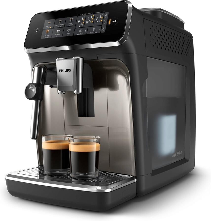 Philips 3300 Series EP3326 90 Espressomachine 4 Soorten Koffie + Heet Water Zwart Chroom + AquaClean Filter