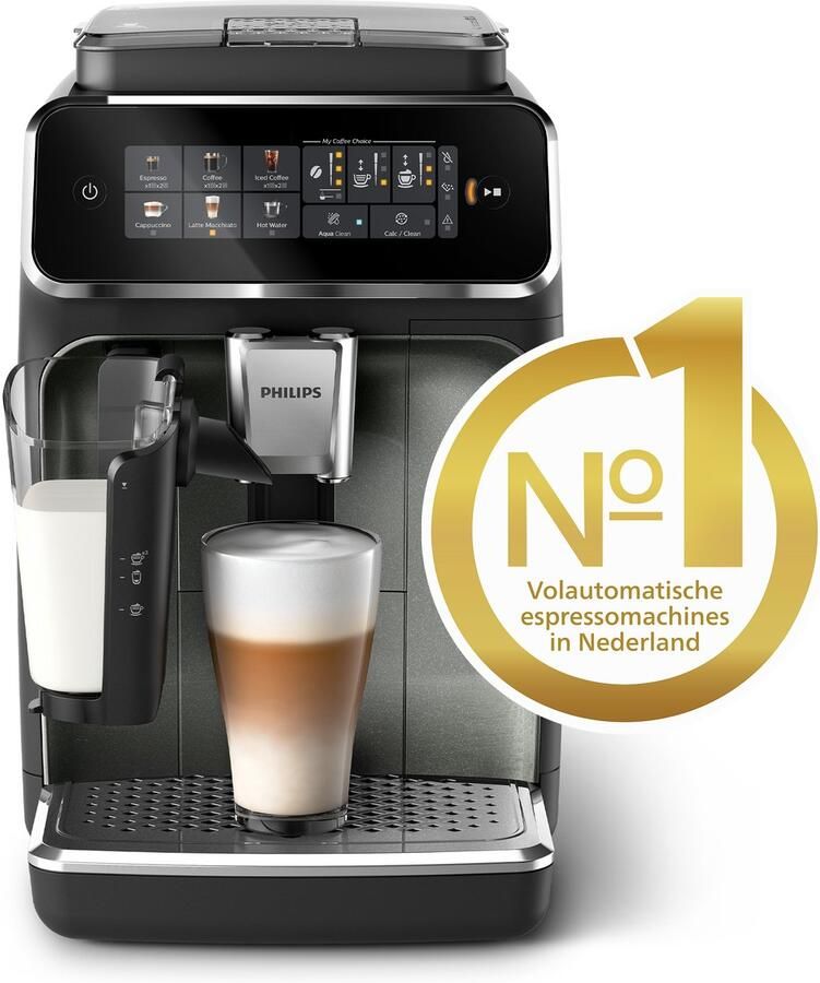 Philips 3300 Series Espressomachine 5 Warme & Koude Dranken LatteGo Melksysteem 40% Stiller AquaClean Filter Volautomatisch Zwart & Zilver Koffiemachine met bonen EP3349 70 - Foto 2