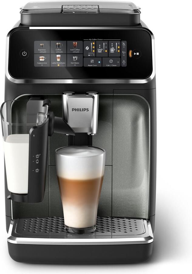 Philips 3300 Series Espressomachine 5 Warme & Koude Dranken LatteGo Melksysteem 40% Stiller AquaClean Filter Volautomatisch Zwart & Zilver Koffiemachine met bonen EP3349 70 - Foto 3