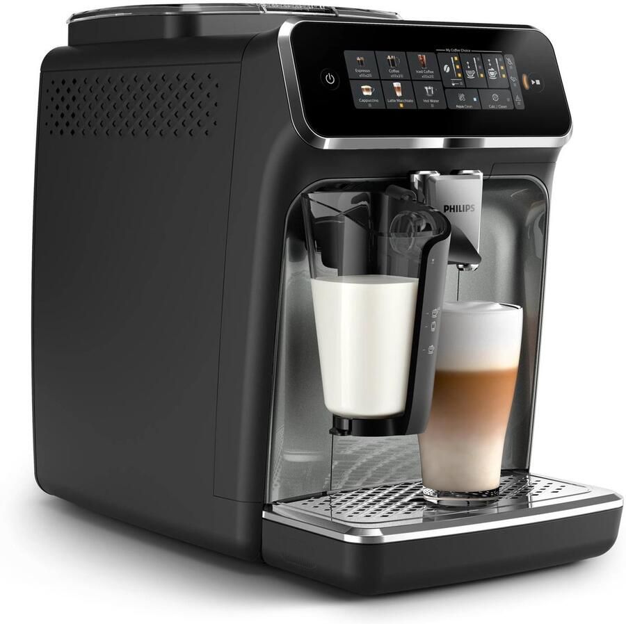 Philips 3300 Series Espressomachine 5 Warme & Koude Dranken LatteGo Melksysteem 40% Stiller AquaClean Filter Volautomatisch Zwart & Zilver Koffiemachine met bonen EP3349 70