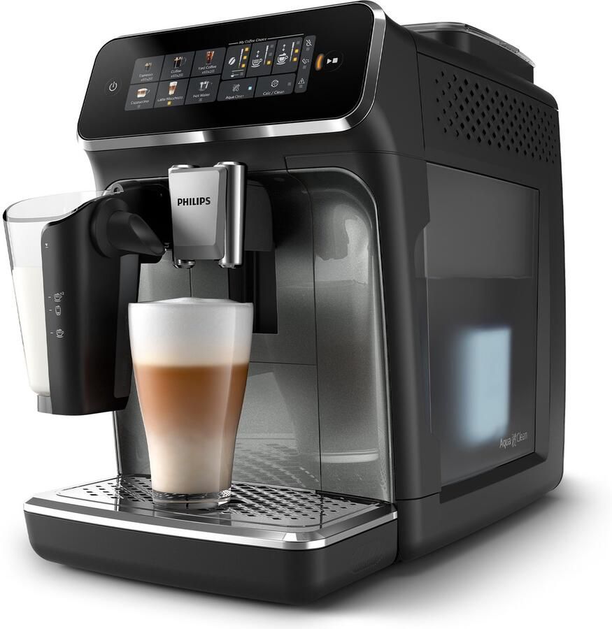 Philips 3300 Series Espressomachine 5 Warme & Koude Dranken LatteGo Melksysteem 40% Stiller AquaClean Filter Volautomatisch Zwart & Zilver Koffiemachine met bonen EP3349 70 - Foto 2