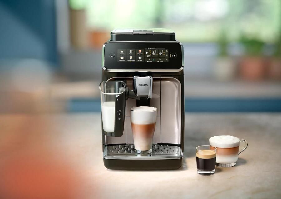 Philips Volautomatisch koffiezetapparaat EP3347 90 3300 Series 6 koffiespecialiteiten met lattego melkopschuimer zwart verchroomd