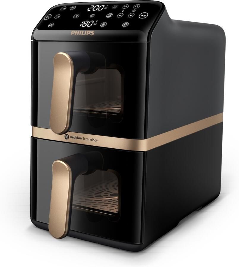 Philips 4000 series Gestapelde Airfryer met twee manden uit de 4000-serie