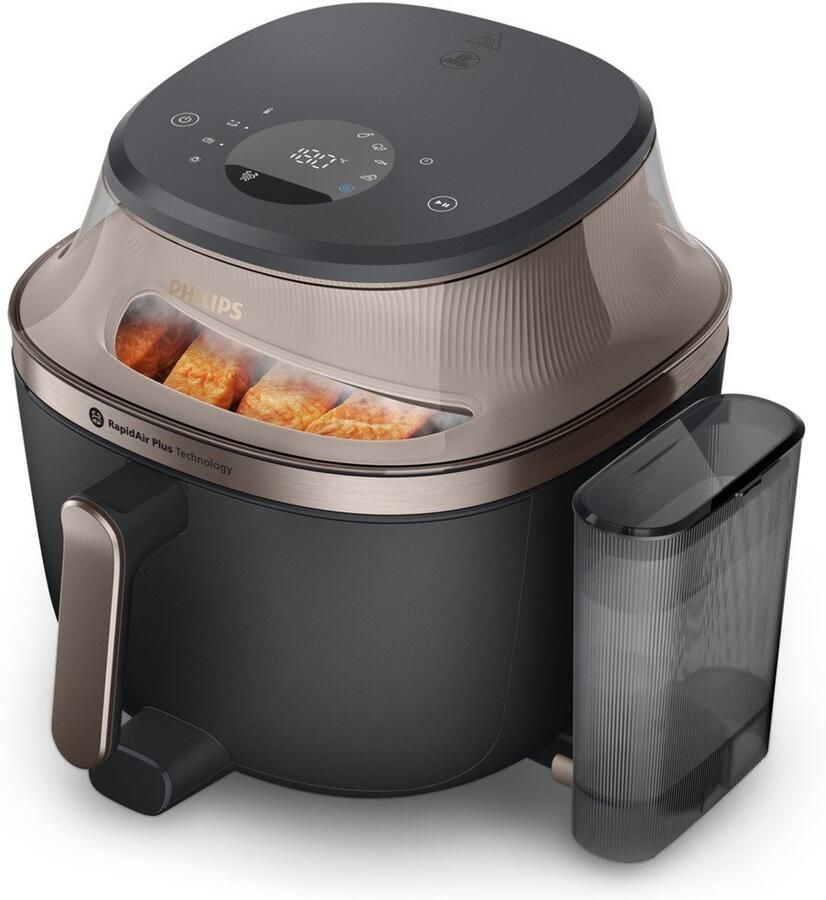 Philips 5000 Series Airfryer NA547 07 Heteluchtfriteuse met Stoomfunctie en Railsysteem 7 2 Liter Zwart