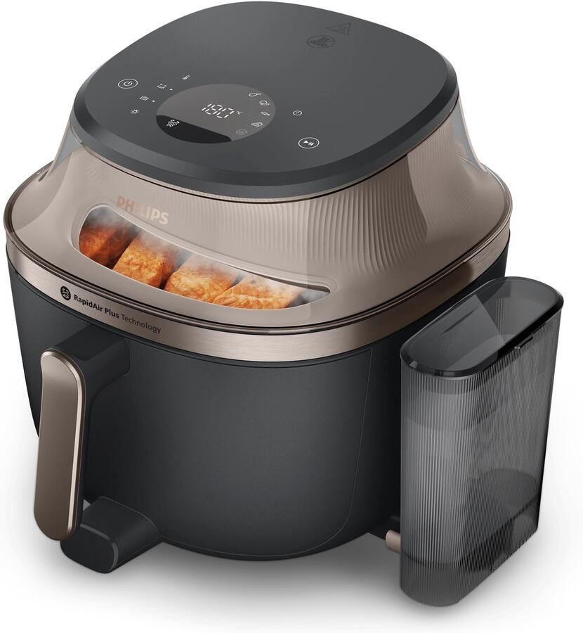 Philips 5000 Series Airfryer NA547 07 Heteluchtfriteuse met Stoomfunctie en Railsysteem 7 2 Liter Zwart
