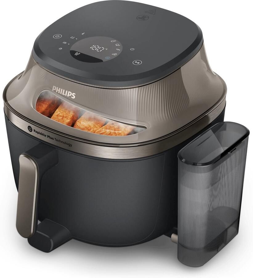 Philips 5000 Series Airfryer NA547 07 Heteluchtfriteuse met Stoomfunctie en Railsysteem 7 2 Liter Zwart