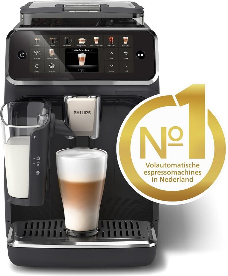 Philips 5500 Series Espressomachine 20 Warme & Koude Dranken LatteGo Melksysteem 40% Stiller QuickStart AquaClean Filter Volautomatisch Zwart Koffiemachine met bonen EP5541 50 - Foto 2