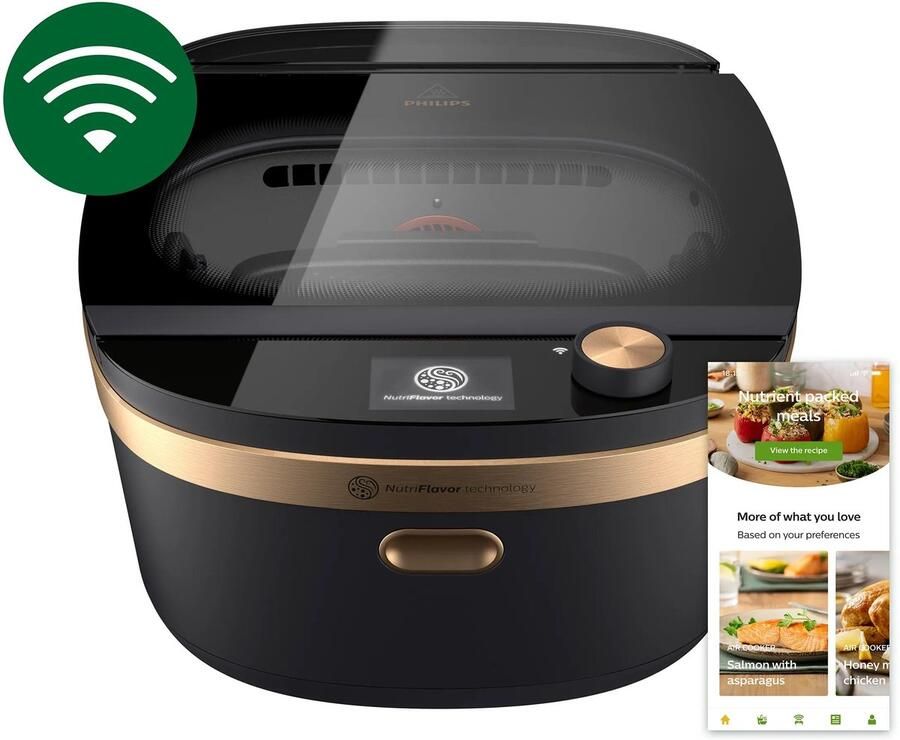 Philips 7000 Series Air Cooker NX0960 90 Stoomkoker 7L Zwart Koper
