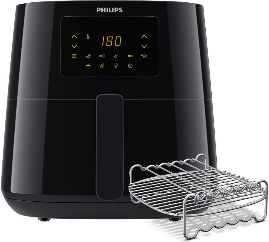 Philips Airfryer Essential 3000 Series HD9270 96 6 2 liter (XL) Heteluchtfriteuse Warmhoudfunctie 14 in 1 kookfuncties Met spiesjes & grillrooster