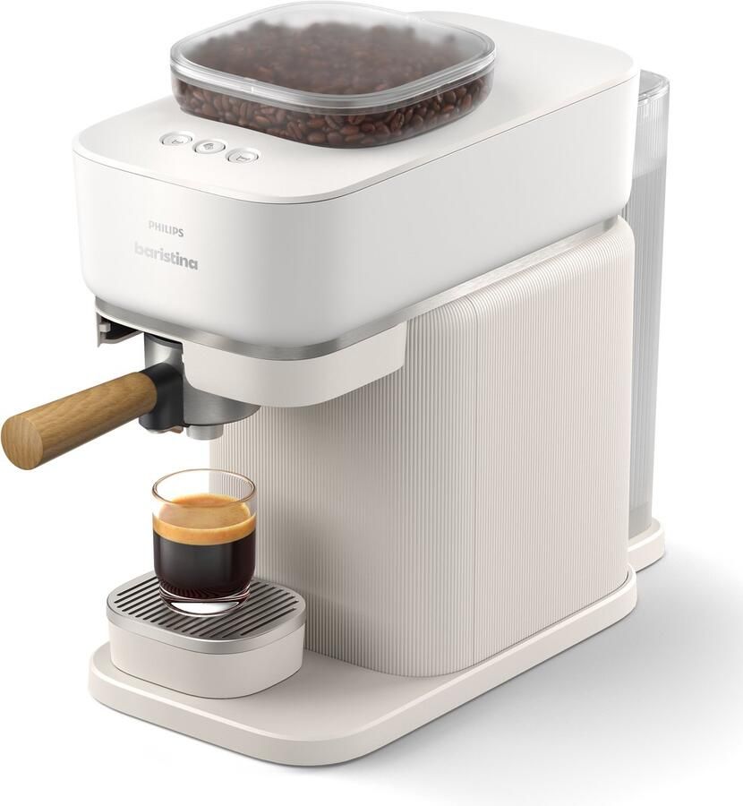 Philips Baristina BAR307 20 Semi-Automatische Espressomachine Pistonmachine Koffiemachine met Bonen 2026 Editie Wit