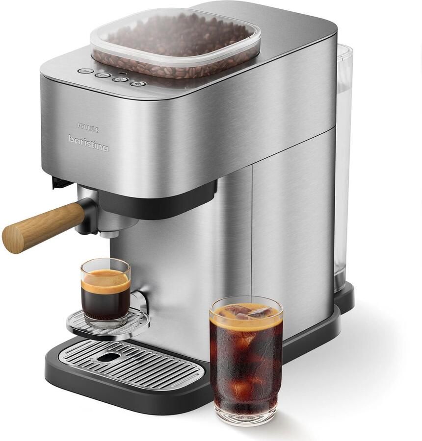 Philips Baristina Plus BAR500 00 Espressomachine Pistonmachine Ijskoffie Stainless Steel