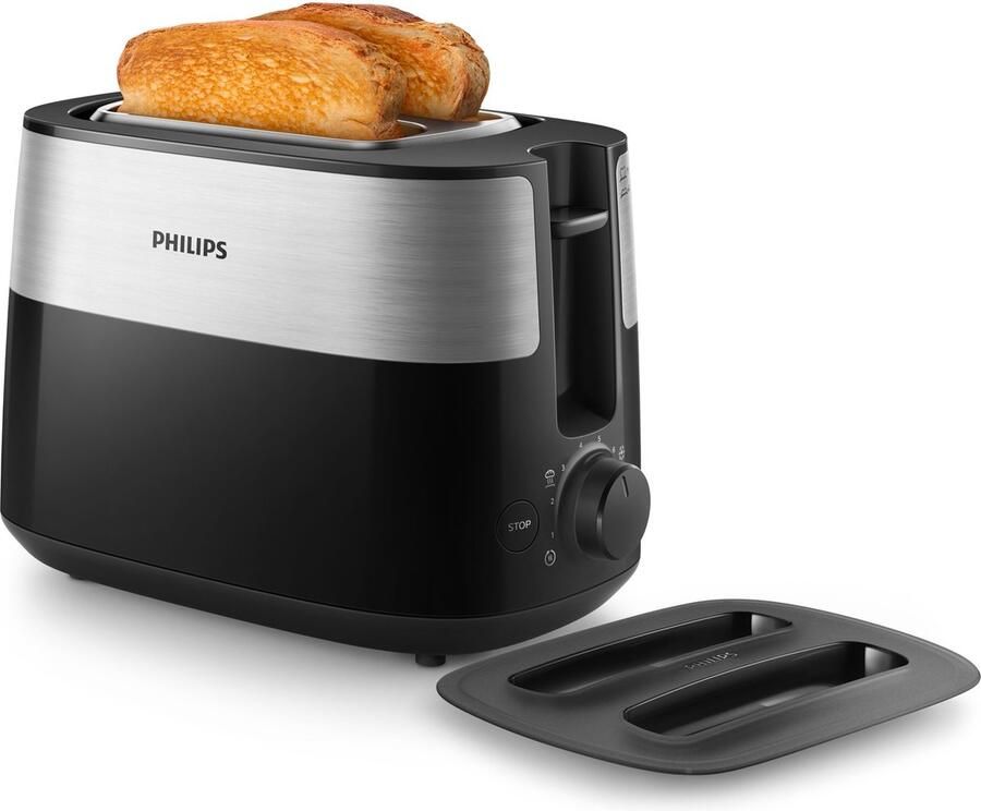 Philips Daily Collection HD2517 90 Broodrooster 8 standen 2 snede(n) 830 W Zwart Zilver