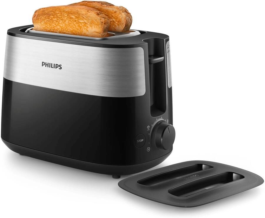 Philips Daily Collection HD2517 90 Broodrooster 8 standen 2 snede(n) 830 W Zwart Zilver