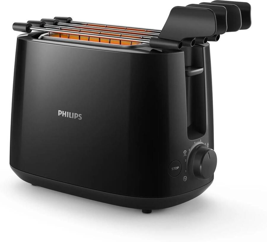 Philips Daily Collection HD2583 90 broodrooster 8 snede(n) 600 W Zwart