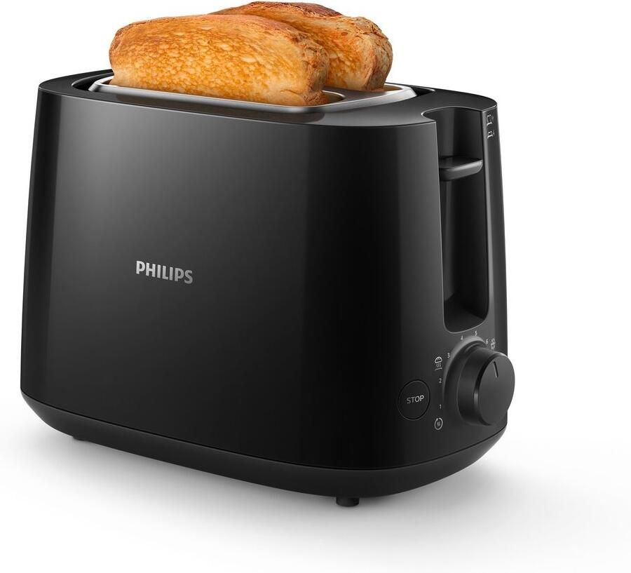 Philips Toaster HD2581 90 Daily Collection geïntegreerde opzethouder voor broodjes 8 bruiningsgraden zwart