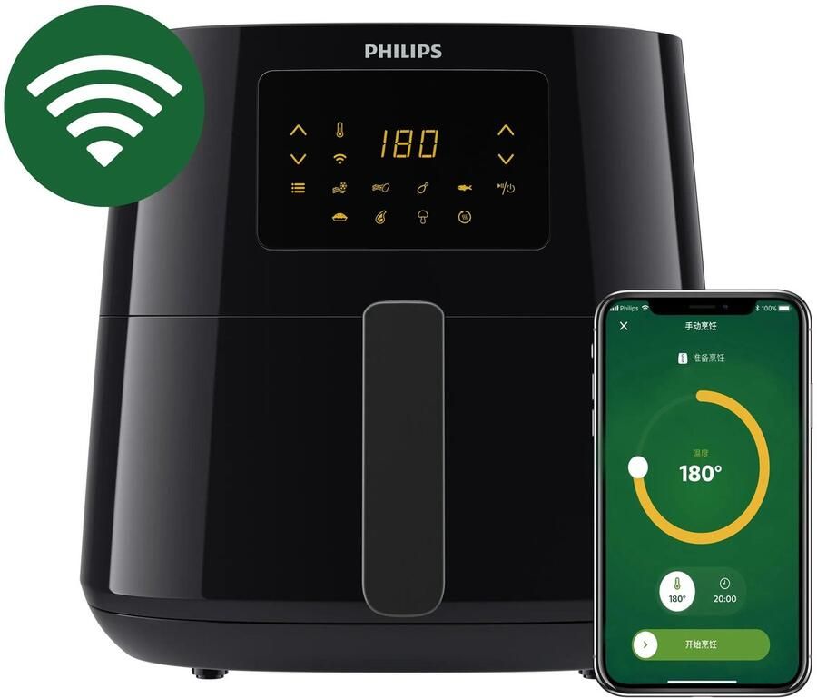 Philips Essential Connected 5000 Series HD9280 70 6 2 liter (XL) Rapid Air-technologie 7 ingestelde programma's Quickclean