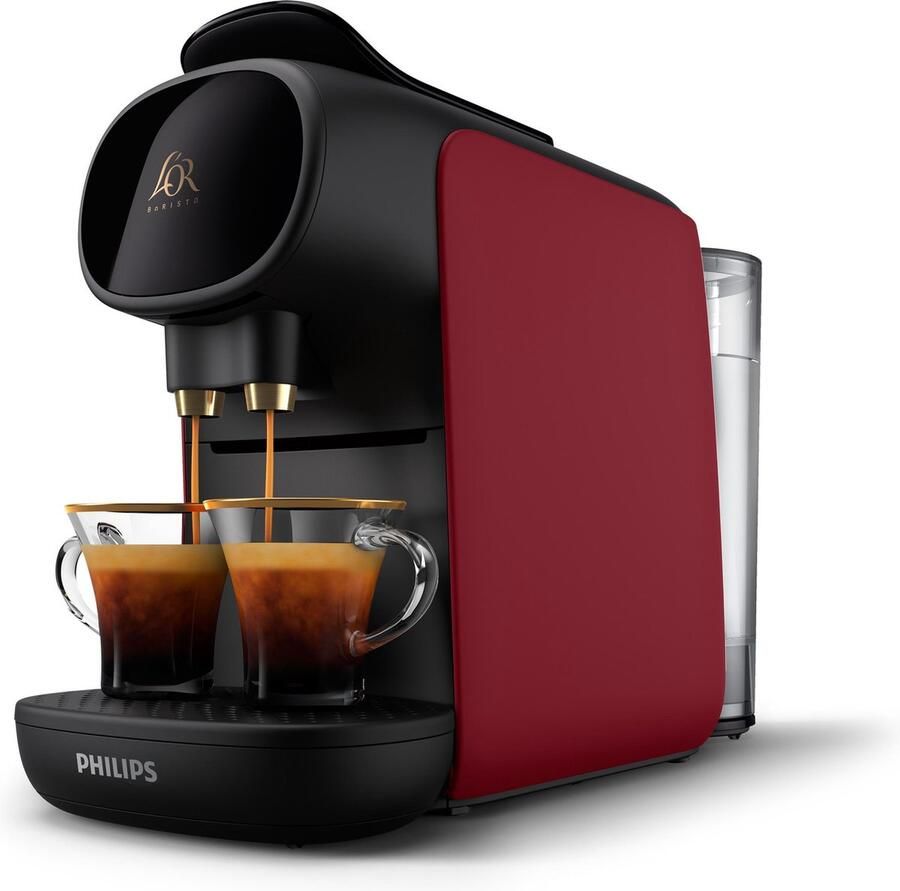 Philips L'OR Barista Sublime Koffiezetapparaat LM9012 50 Geschikt voor Capsules Koffiecupmachine en 9 Espresso en Barista Capsules Zwart en Rood