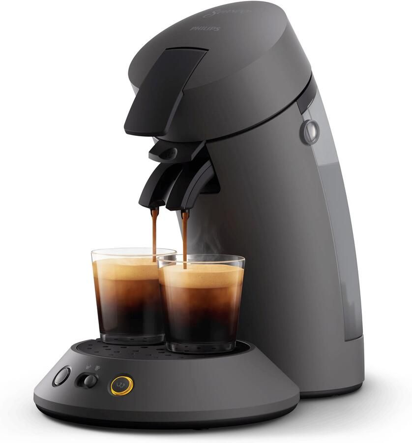 Philips Senseo Original Plus Koffiepadmachine CSA210 50 Keuze uit 1 of 2 Kopjes Instelbare Intensiteit Automatische Uitschakeling Kasjmiergrijs