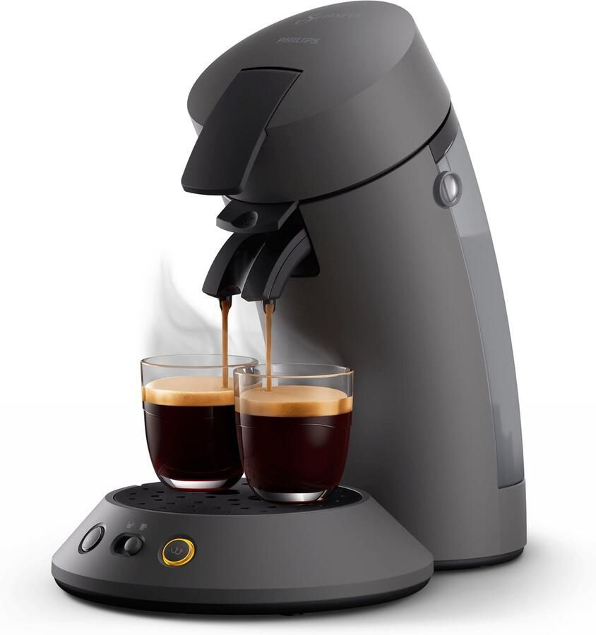 Philips Senseo Original Plus Koffiepadmachine CSA210 50 Keuze uit 1 of 2 Kopjes Instelbare Intensiteit Automatische Uitschakeling Kasjmiergrijs