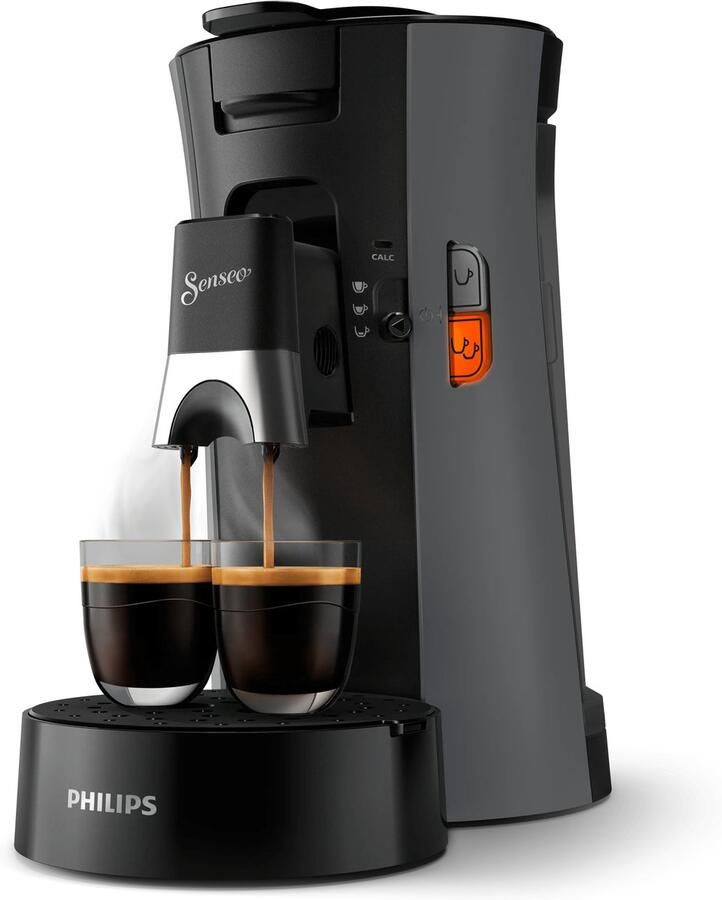 Philips Senseo Select Koffiepadmachine CSA230 50 Keuze uit 1 of 2 Kopjes Instelbare Intensiteit Automatische Uitschakeling Donkergrijs