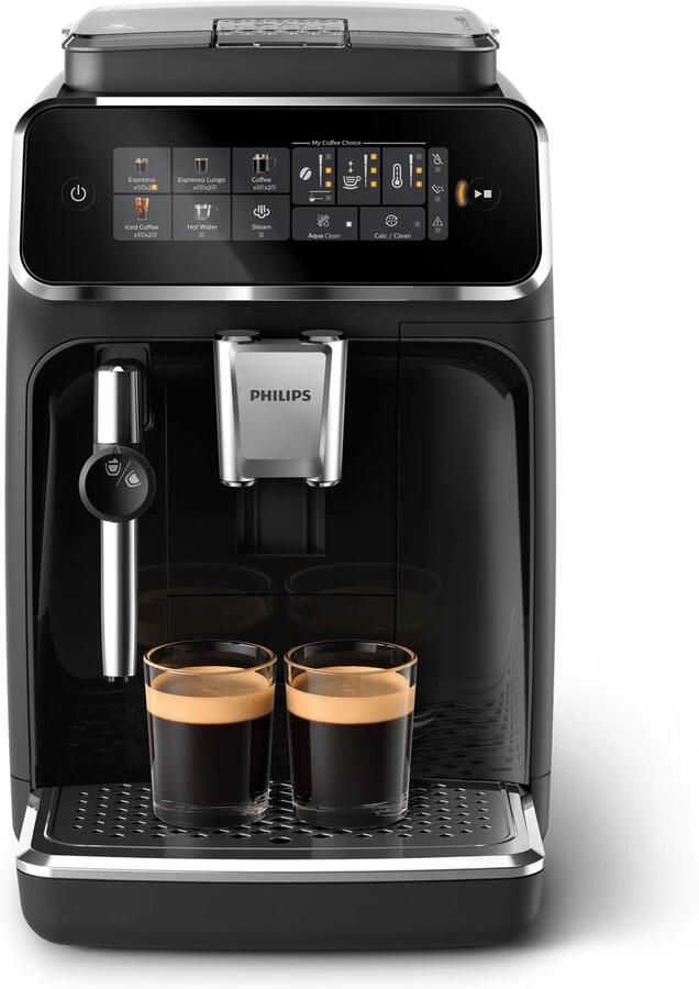 Philips 3300 Series EP3321 40 Espressomachine 4 Soorten Koffie + Heet Water Zwart + AquaClean Filter