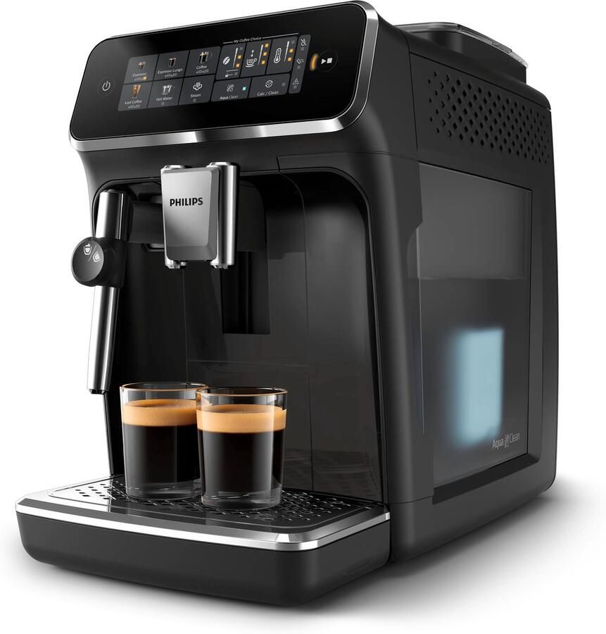 Philips 3300 Series EP3321 40 Espressomachine 4 Soorten Koffie + Heet Water Zwart + AquaClean Filter