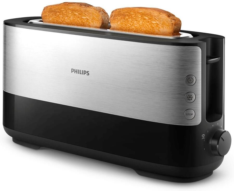 Philips Toaster HD2692 90 met opwarm- en ontdooifunctie geïntegreerde opzet voor broodjes