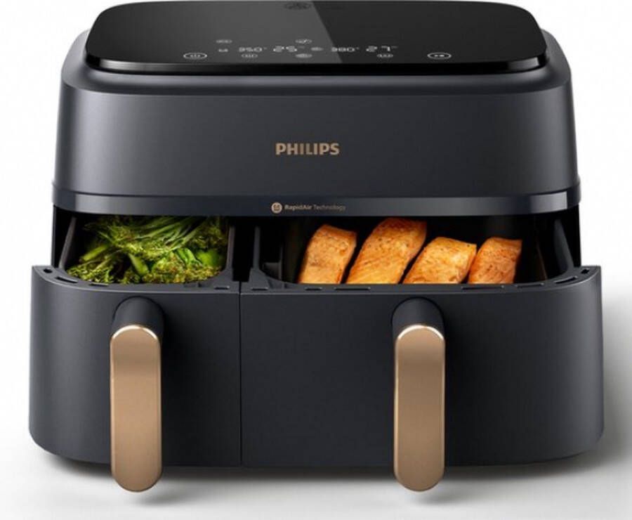 Philips Rapid Air Serie 3000 NA352 00 Airfryer Dubbele Mand 9 Liter