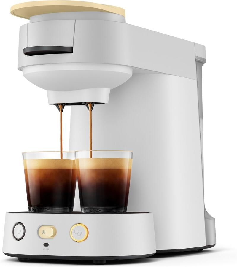 Philips Senseo Vibe Koffiepadmachine CSA225 50 Compact Keuze uit 1 of 2 Kopjes Instelbare Intensiteit Automatische Uitschakeling Lichtgrijs