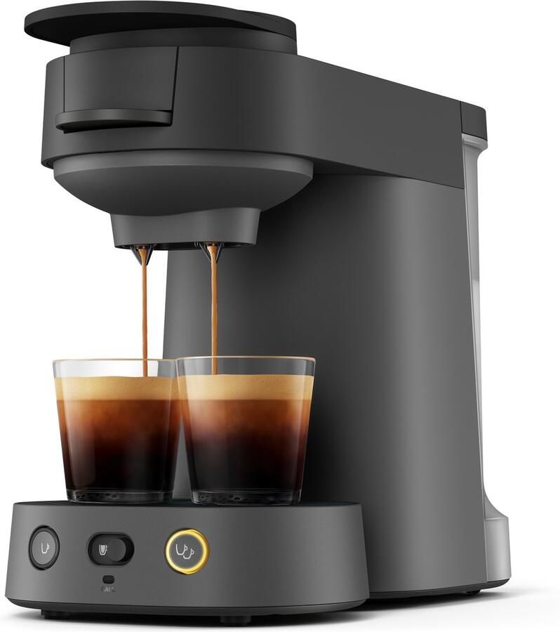 Philips Senseo Vibe Koffiepadmachine CSA225 60 Compact Keuze uit 1 of 2 Kopjes Instelbare Intensiteit Automatische Uitschakeling Donkergrijs