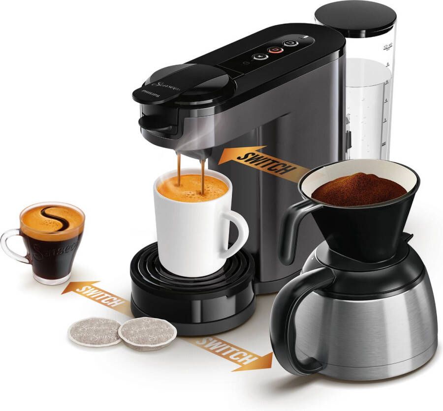 Philips Senseo Switch HD6593 20 Pad- en filterkoffiezetapparaat Cashmere Grey Koffiemachine