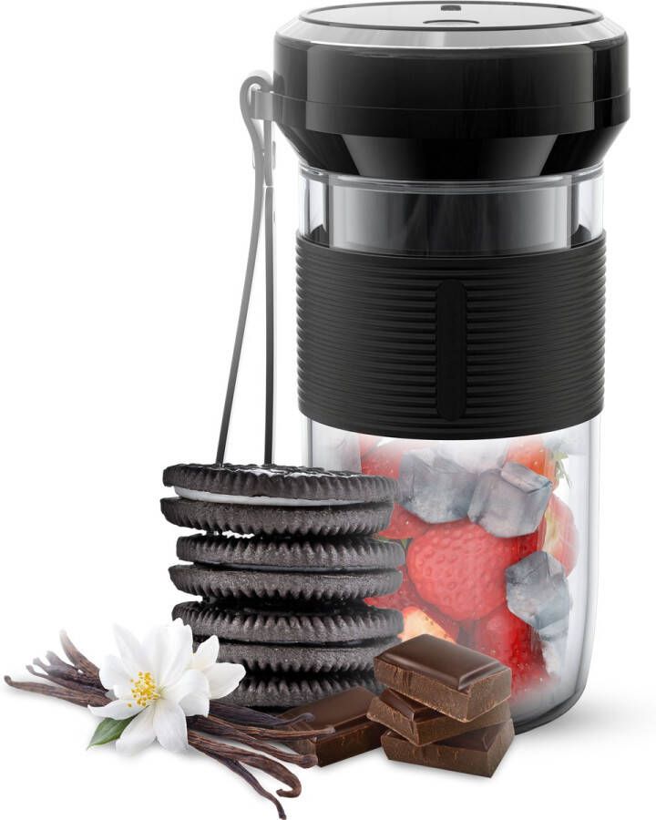 Phreeze Mini Blender To Go Glas 400ML 60W Krachtige Motor Draadloos USB C Oplaadbaar Draagbare Smoothie Maker Portable Blender met Koord