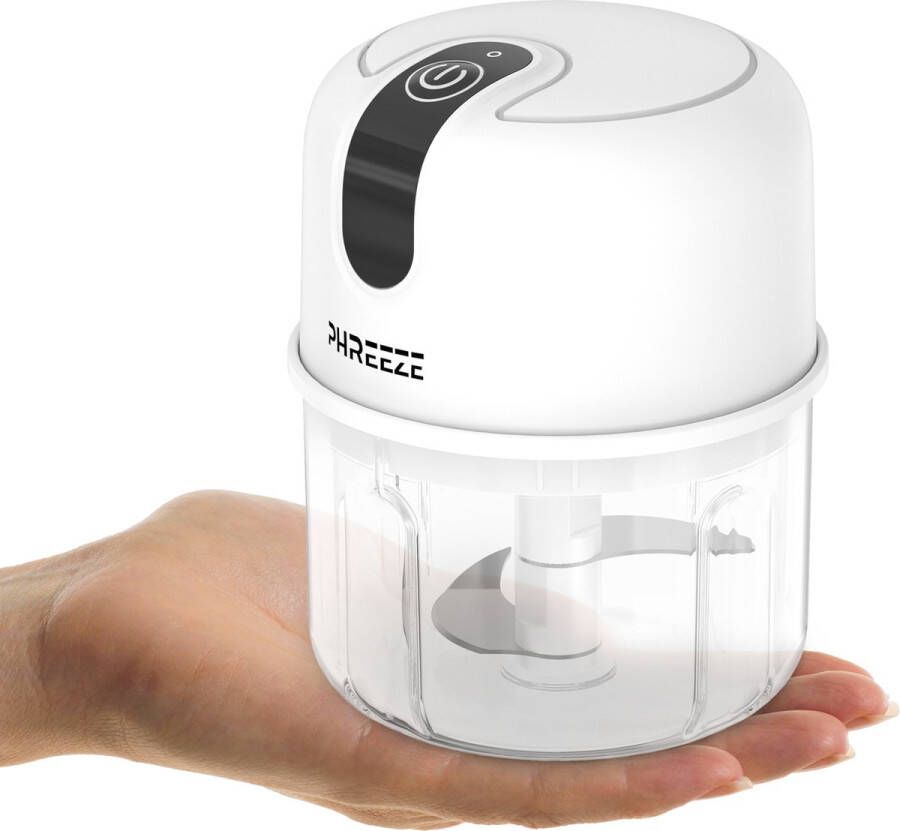 Phreeze Mini Hakmolen Elektrisch 250ML Foodprocessor Groentesnijder USB Oplaadbaar Portable Chopper Blender Keukenmachine Draadloos