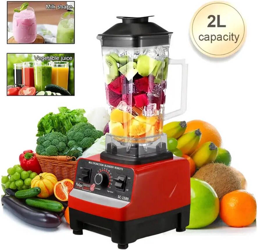Pimpimsky High-Power Blender met Ice Breaker Dubbele Voltage 220V-240V EU Plug voor Thuis RV Kantoor Dorm Perfect voor Smoothies Office Blender|Glazen Jar Blender|Duurzame Blender