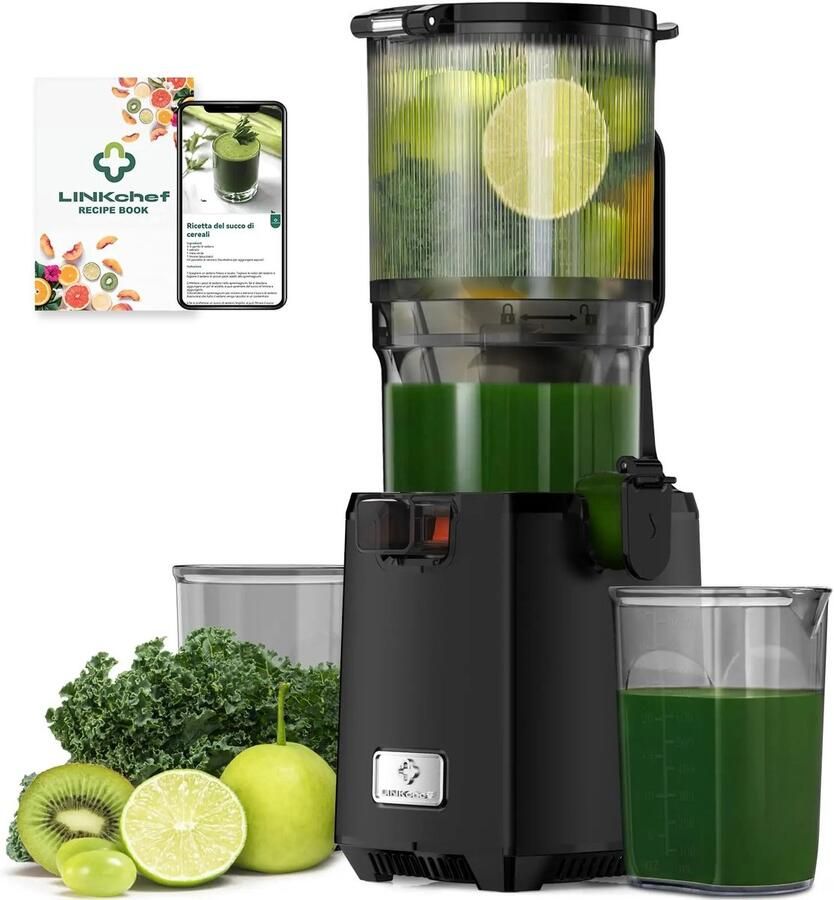 Pimstor Slow juicer met grote vul opening 13cm hoge sap opbrengst met behoud van voedingstoffen door langzame persing- perfect voor groente en fruit!