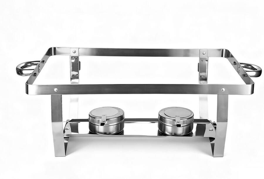 PIPIPOXER Chafing Dish 3 bakken Buffetwarmer Incl deksel RVS- Voedsel Verwamer Chafing dish- Earmhoudplaat