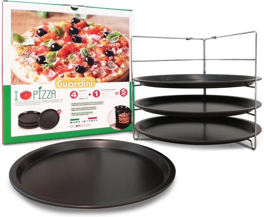 Pizza gourmetset 4 vormen Inclusief houder