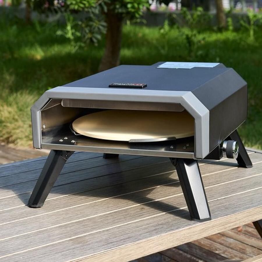 Pizza oven compacte gas-pizza grill incl. pizzasteen 4 kW gasoven met gasslang & regelaar oven met klappoten voor outdoor camping