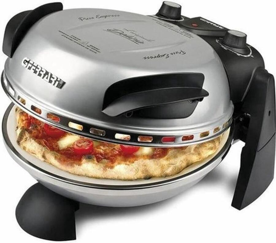 Pizzaoven Elektrisch 1200 W Thermostaat Tot 400°C Medium Liter Metaal Zilver Voor Pizza Brood En Gebak