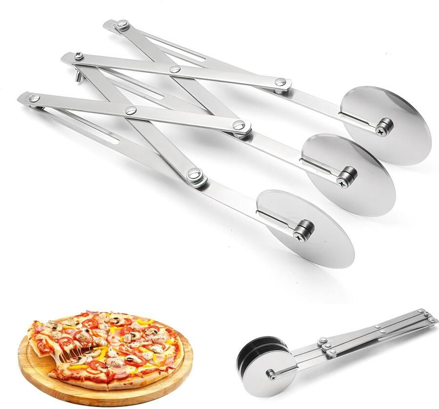 Pizzasnijder 5 wielen RVS Verstelbaar