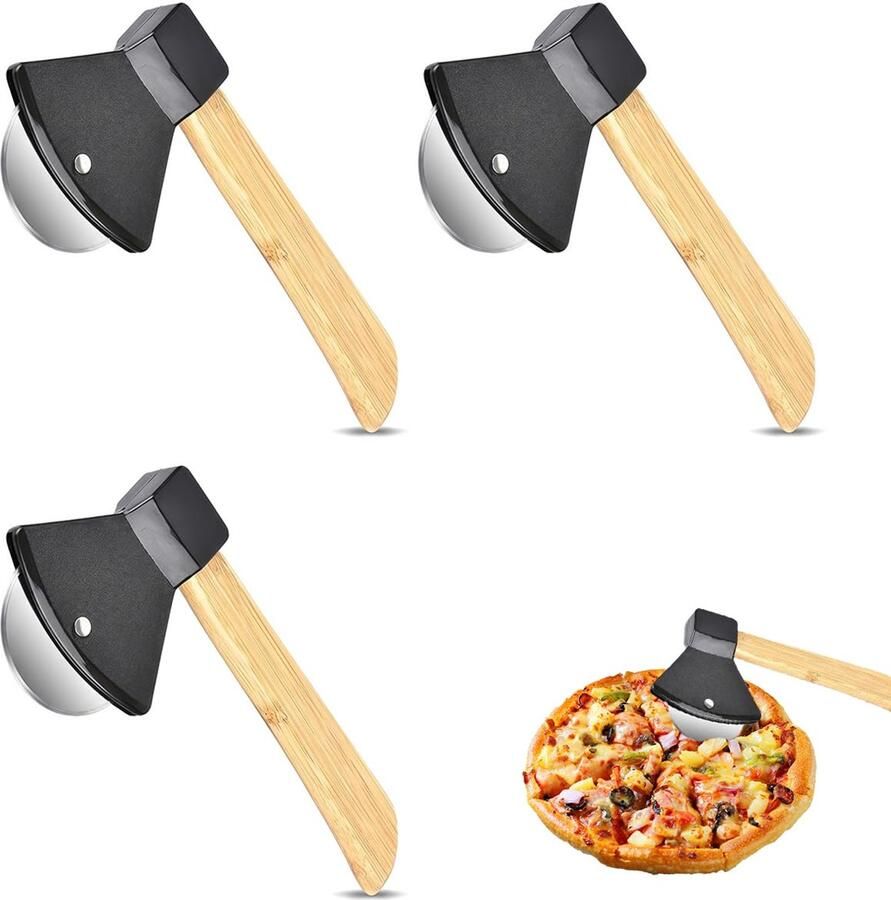 Pizzasnijder Bijlvormig 3-delig RVS