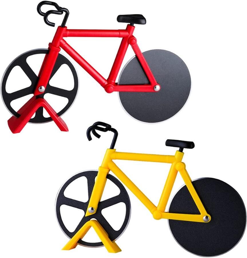 Pizzasnijder Fietsvorm RVS 2 Stuks