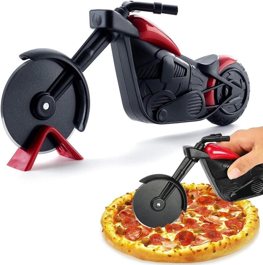Pizzasnijder Motorvormig RVS Mes ABS Frame