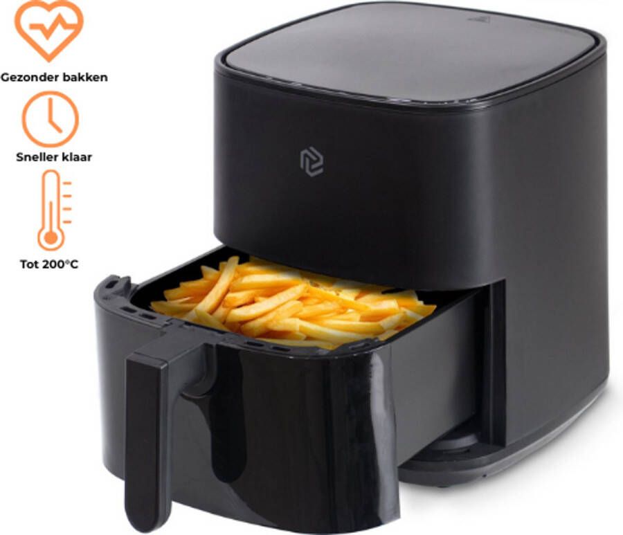Plaine Digitale Airfryer Heteluchtfriteuse Zwart Digital Touchscreen 1500W 80ºC tot 200ºC Incl. Slimmer Timerfunctie 9 Kookprogramma's + Eigen Kookinstellingen 5.5 Liter - Foto 2