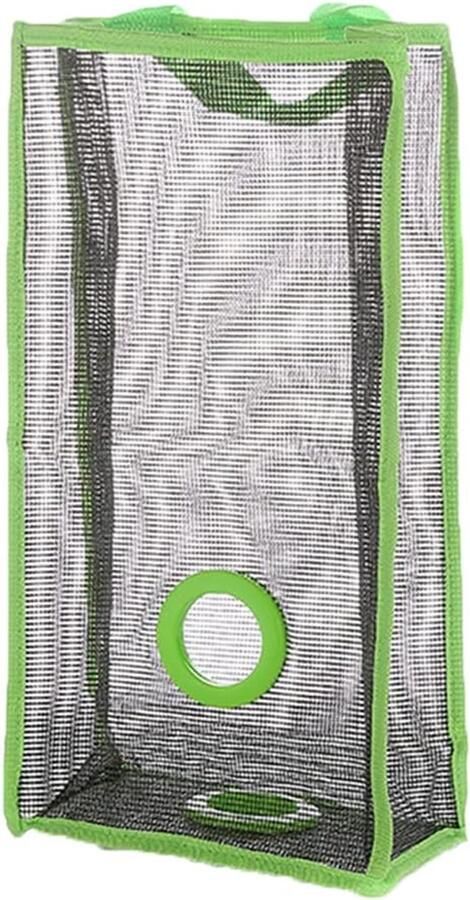 Plastic zakhouder L-groen ademend mesh ideaal voor groente en fruit Vemera